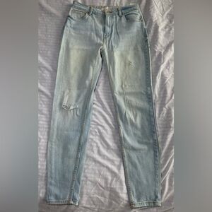 Bershka Blue Distressed Women Jeans